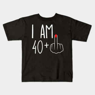 Vintage 41st Birthday I Am 40 Plus 1 Middle Finger Kids T-Shirt